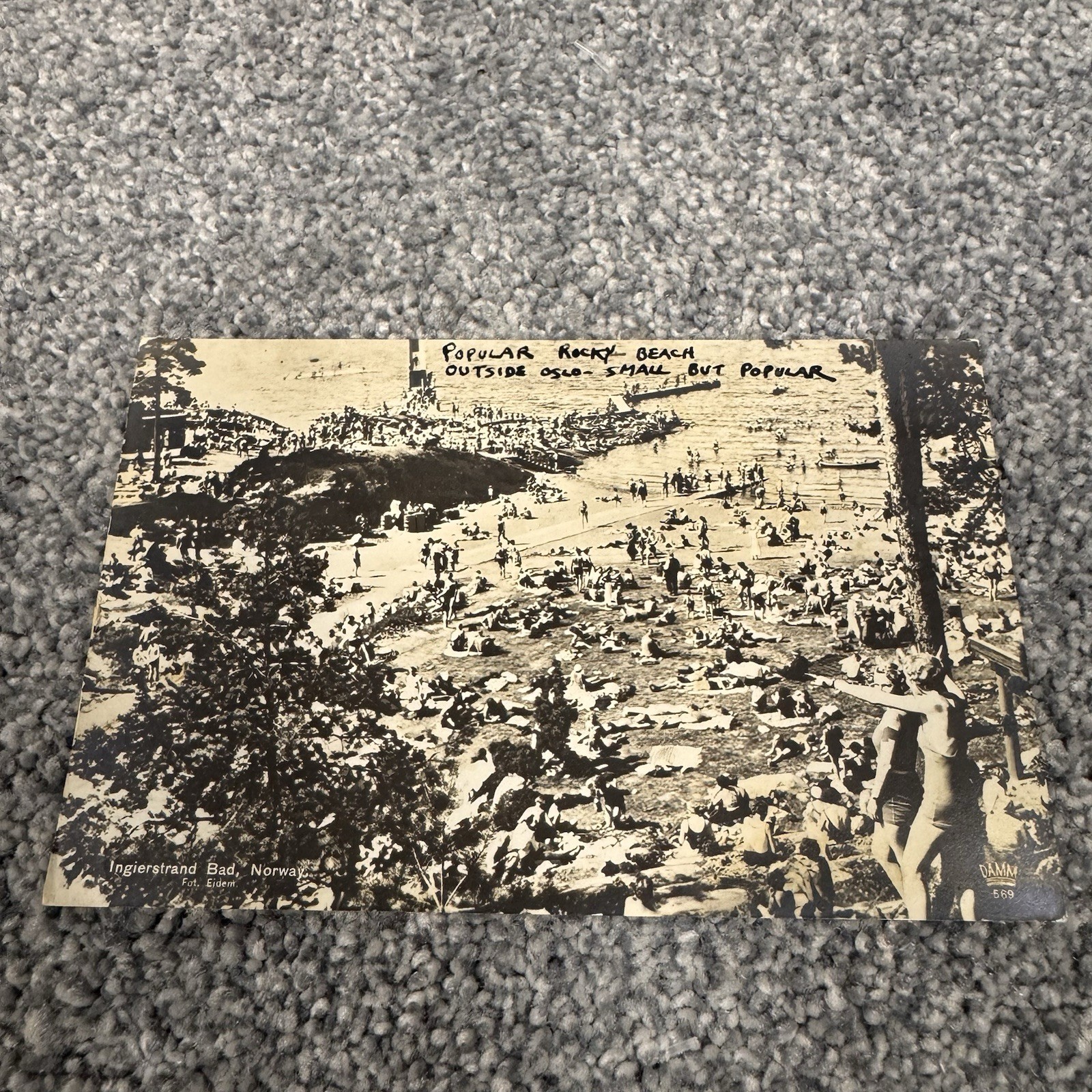 Rare Vintage RPPC 1930s Ingierstrand Bad Oslo, Norway Eidem Damm 569 Rare Vintage RPPC 1930s Ingierstrand Bad Oslo, Norway Eidem Damm 569