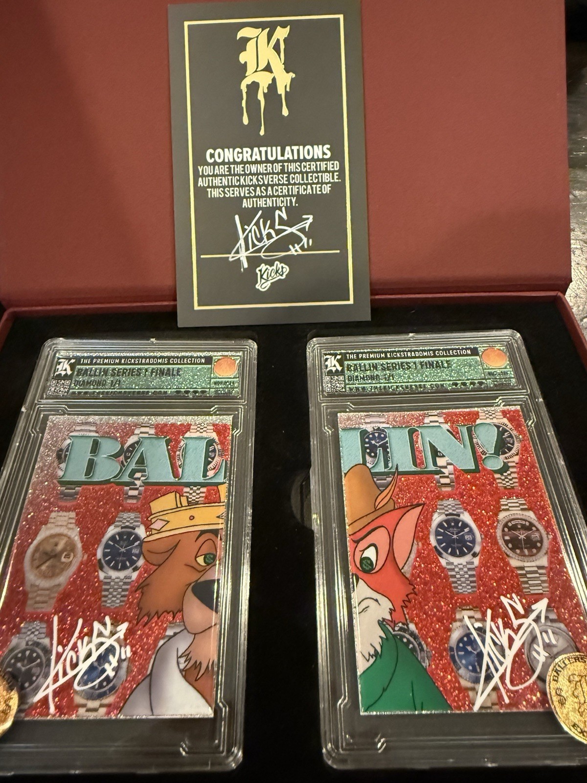 2024 Kickstradomis Ballin Series 1 Finale DIAMOND 1/1 Set Signed Art Cards COA