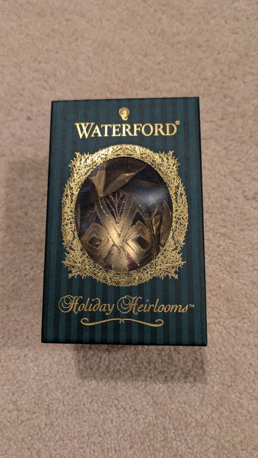 Vintage Waterford Holiday Heirloom glass egg 1999 with all tags and cards Vintage Waterford Holiday Heirloom glass egg 1999 with all tags and cards