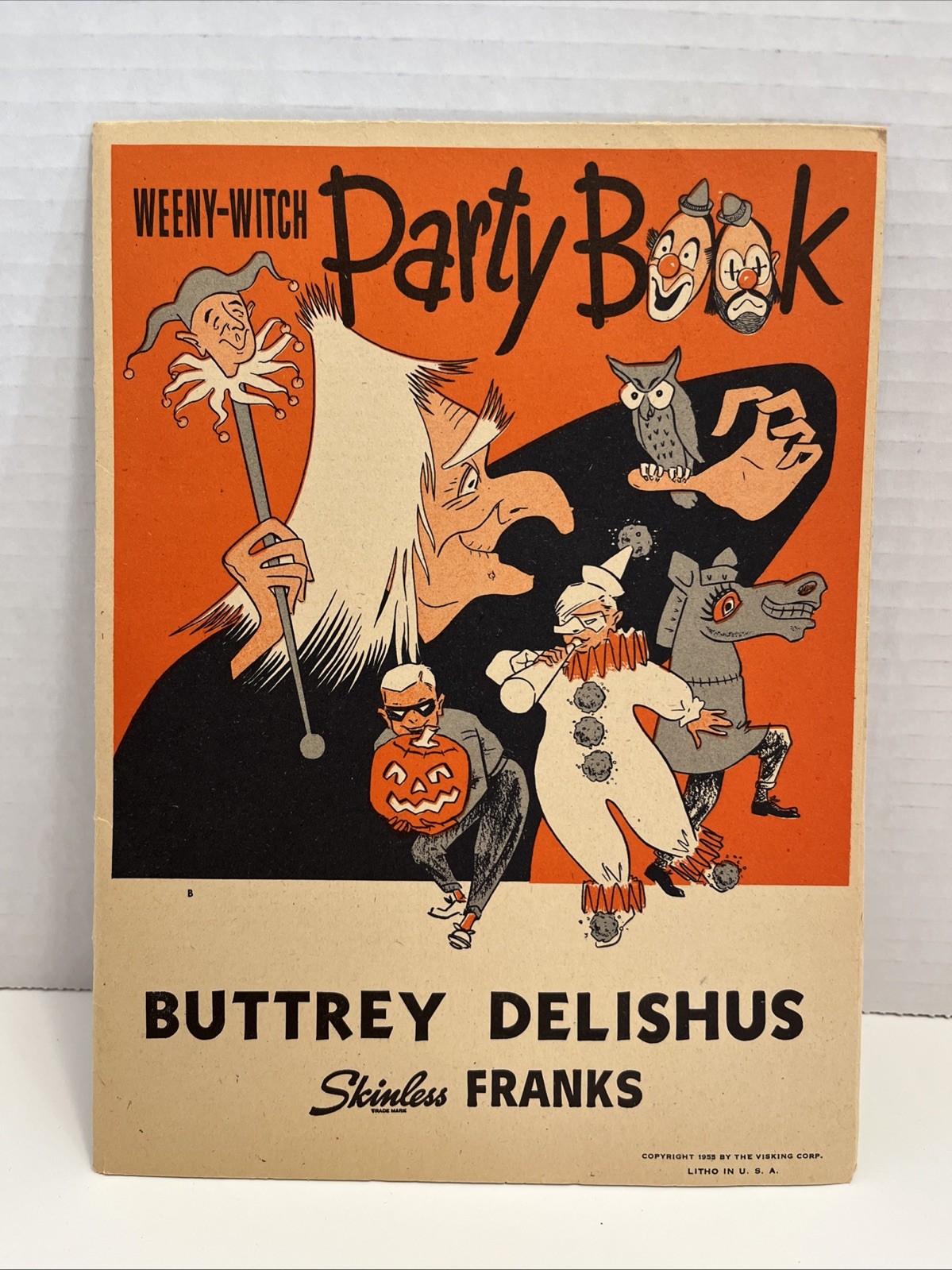 VTG 1955 Weeny-Witch Halloween Party Book Buttrey Delishus Wieners Unused MT VTG 1955 Weeny-Witch Halloween Party Book Buttrey Delishus Wieners Unused MT