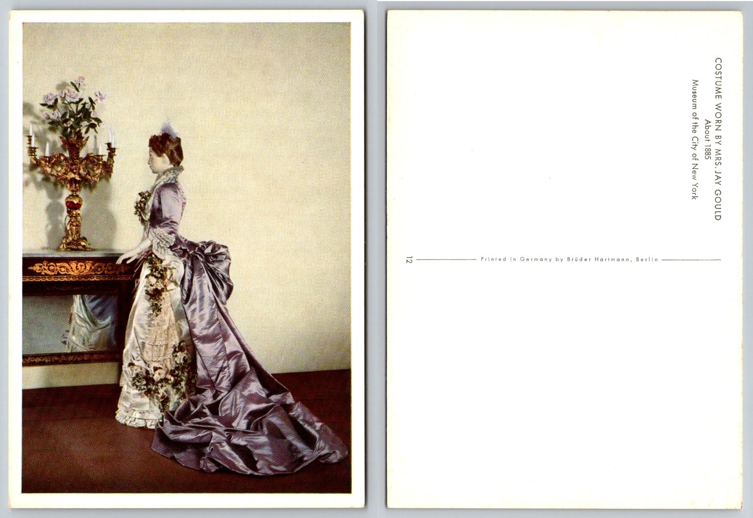 Mrs. Jay Gould Victorian Costume 1885 Postcard Museum City of New York German Mrs. Jay Gould Victorian Costume 1885 Postcard Museum City of New York German