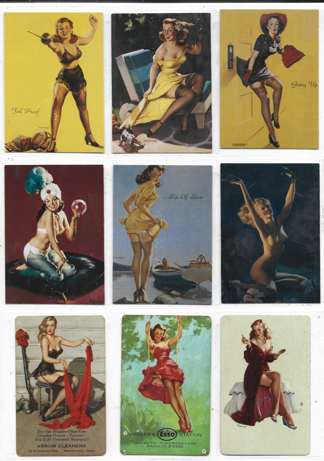 9 Sexy Gil Elvgren Pinup Paintings 6 Mint Calendar Pinups Trading Cards & 3 PCs 9 Sexy Gil Elvgren Pinup Paintings 6 Mint Calendar Pinups Trading Cards & 3 PCs