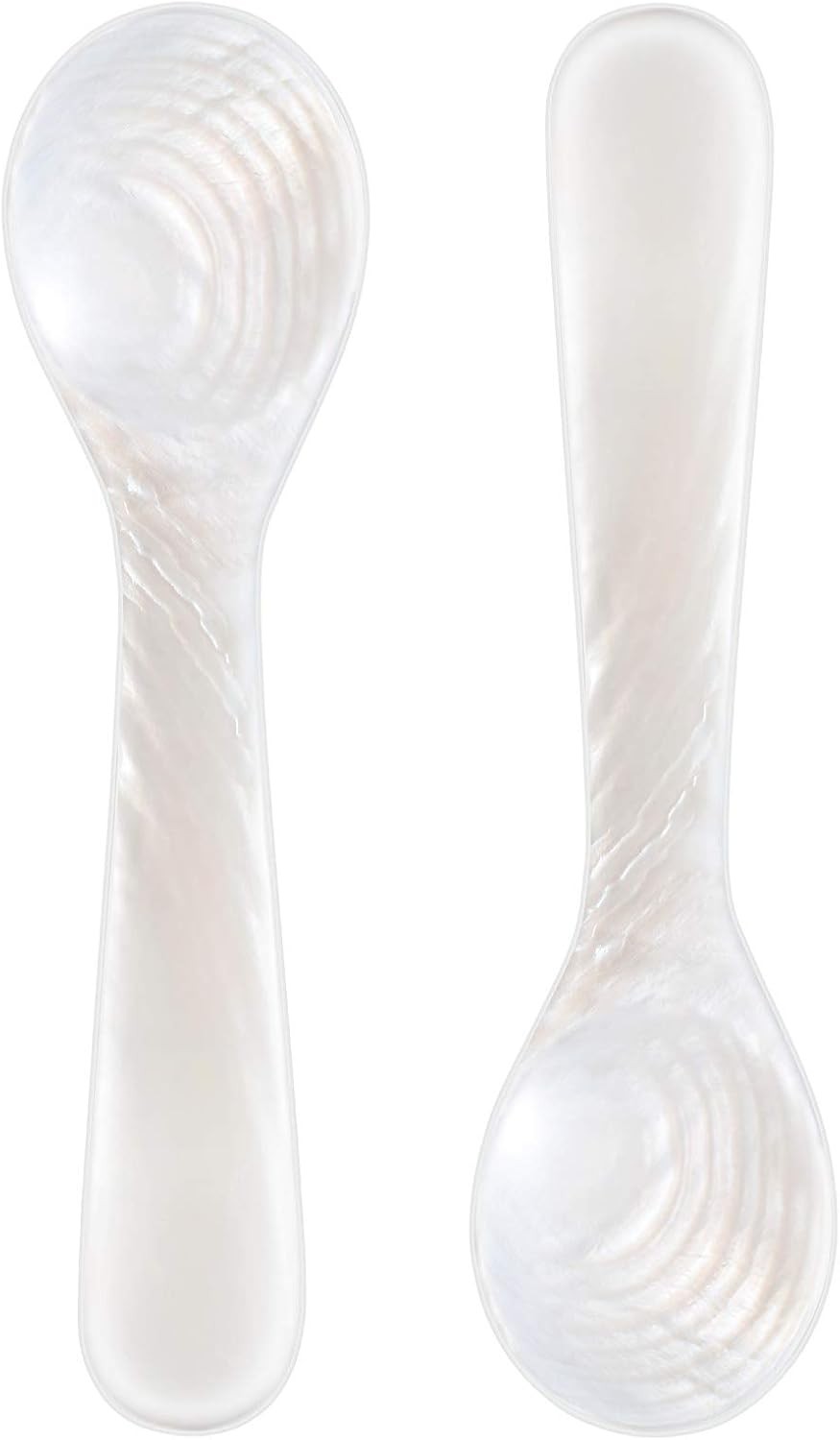 Patelai Set of Caviar Spoons Mother Pearl with 9cm/3.54 Inch, White Patelai Set of Caviar Spoons Mother Pearl with 9cm/3.54 Inch, White