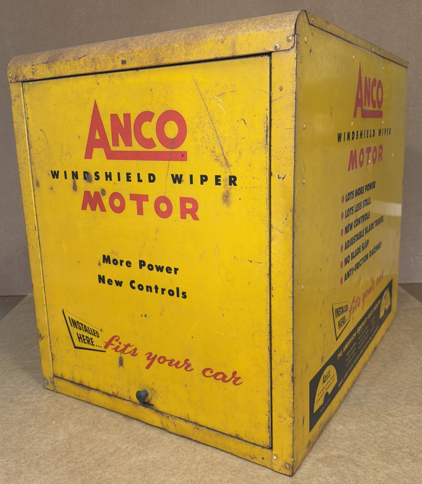 VTG ANCO Windshield Wiper Motor Metal Store Display USA Rare Design 17x22x20” VTG ANCO Windshield Wiper Motor Metal Store Display USA Rare Design 17x22x20”