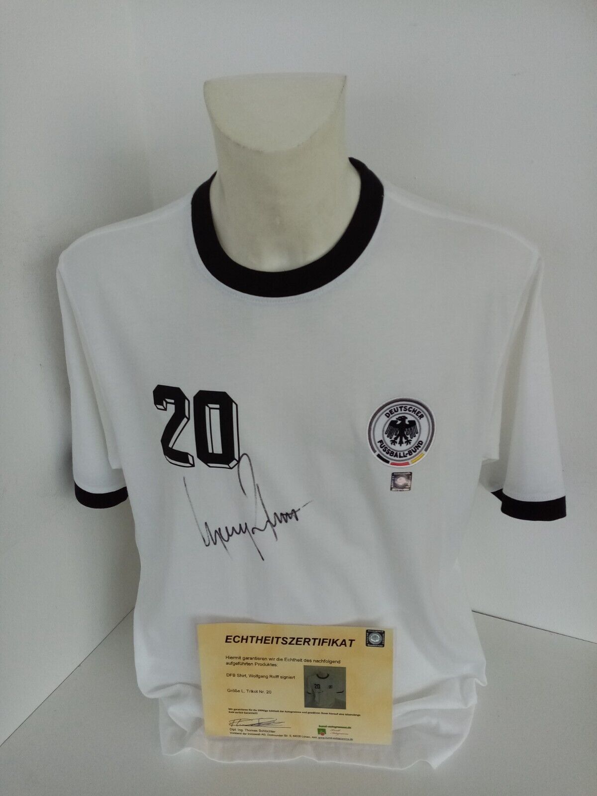 Germany Fan Jersey Wolfgang Rolff Signed Jersey Autograph DFB COA Football L