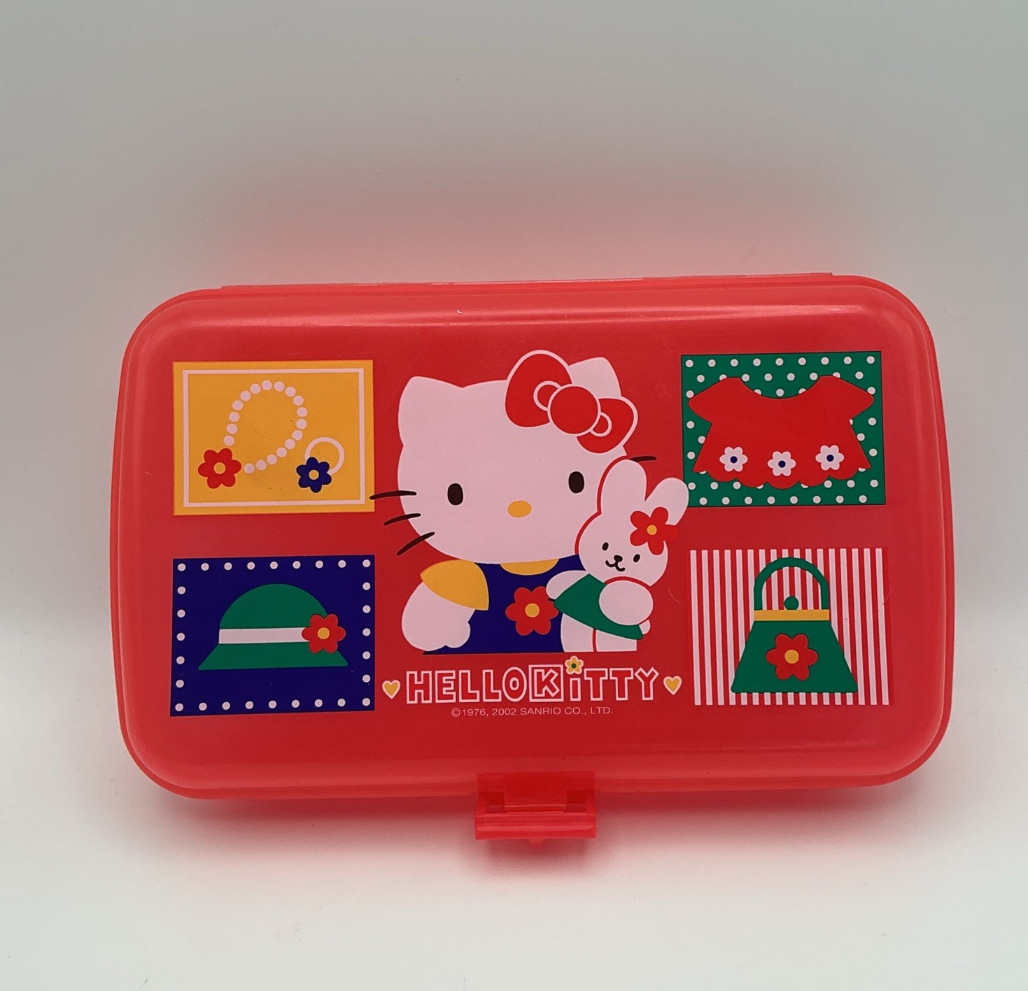 VTG 2002 Sanrio Hello Kitty Cathy Bunny Pencil Box Pink Plastic Case Rare Y2K