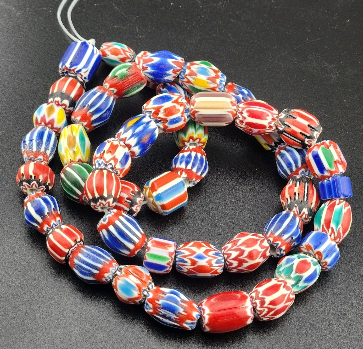 Vintage Venetian Chevron Beads 11mm Vintage Venetian Chevron Beads 11mm