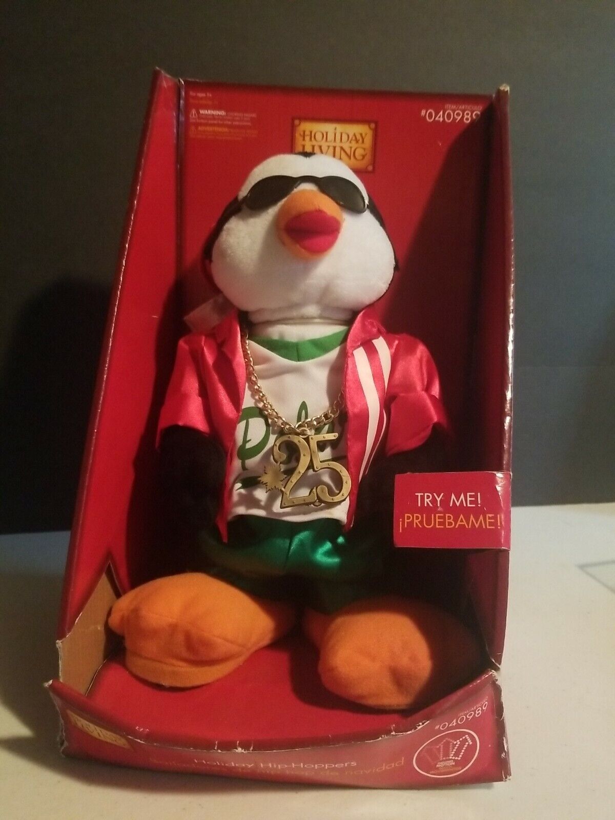 Ultra rare 2007 New Gemmy holiday living Hip Hoppers Penguin in da club 50 cent