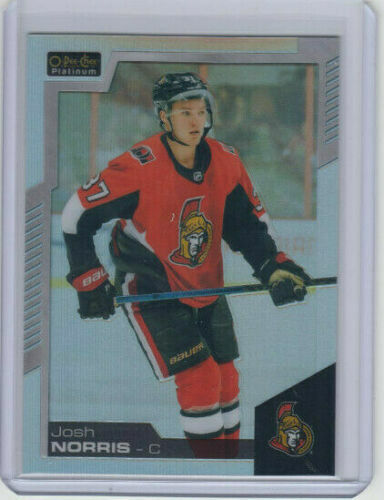 20/21 OPC Ottawa Senators Josh Norris Rainbow Platinum Preview RC card #P-JN