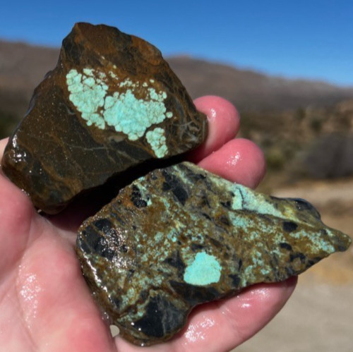 Authentic Black Jack Natural Turquoise Slabs Tonaopah NV 448cts