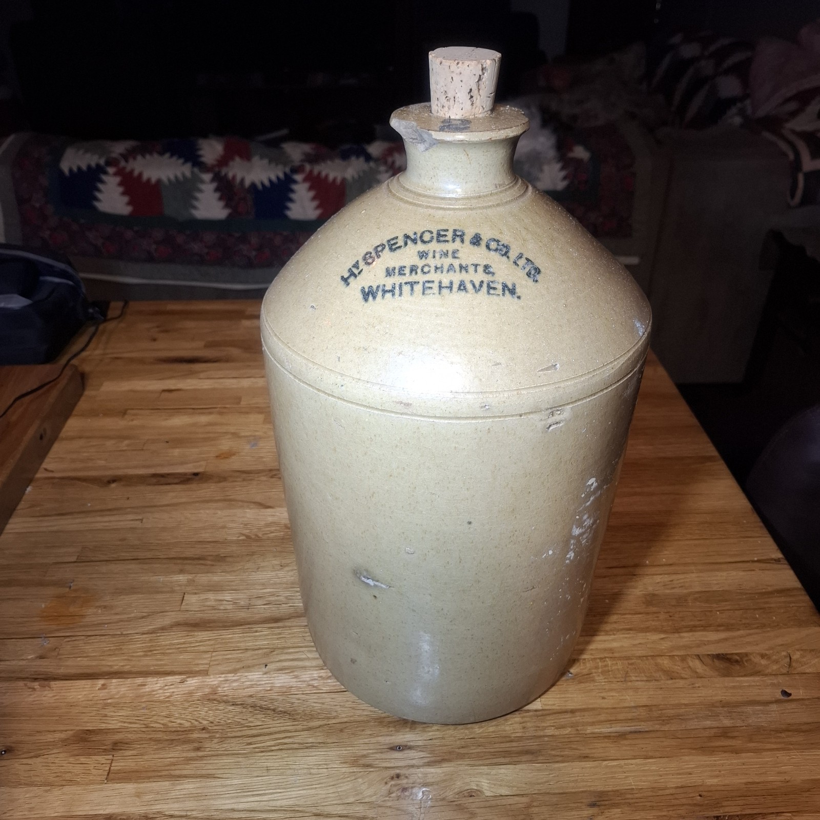 Rare Large Hy Spencer & Co Ltd Stoneware Jug Wine merchant Whitehaven Beer Rare Large Hy Spencer & Co Ltd Stoneware Jug Wine merchant Whitehaven Beer