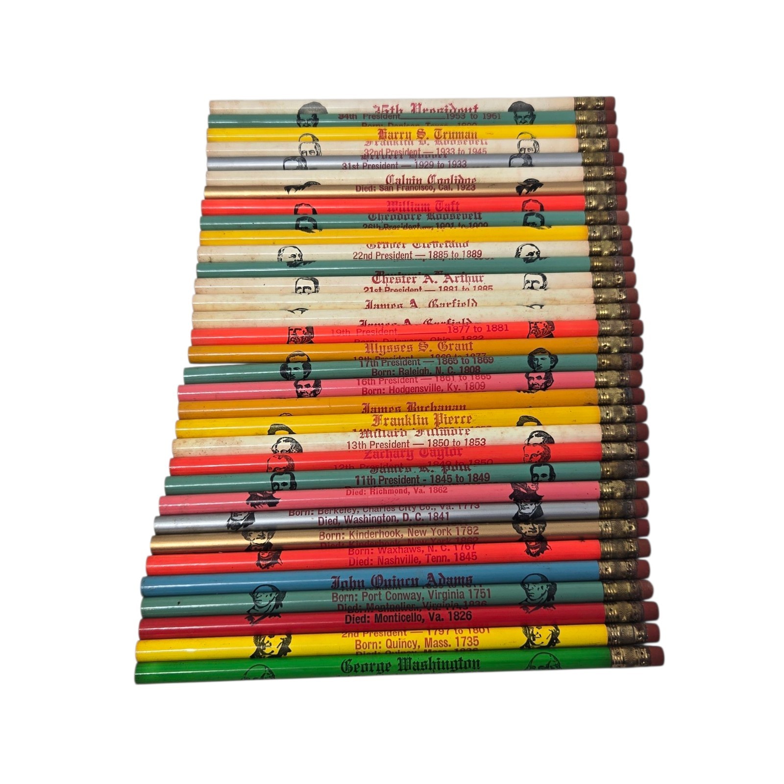 Vintage 1960’s Presidential Pencils Almost Complete 1st-35th READ Vintage 1960’s Presidential Pencils Almost Complete 1st-35th READ