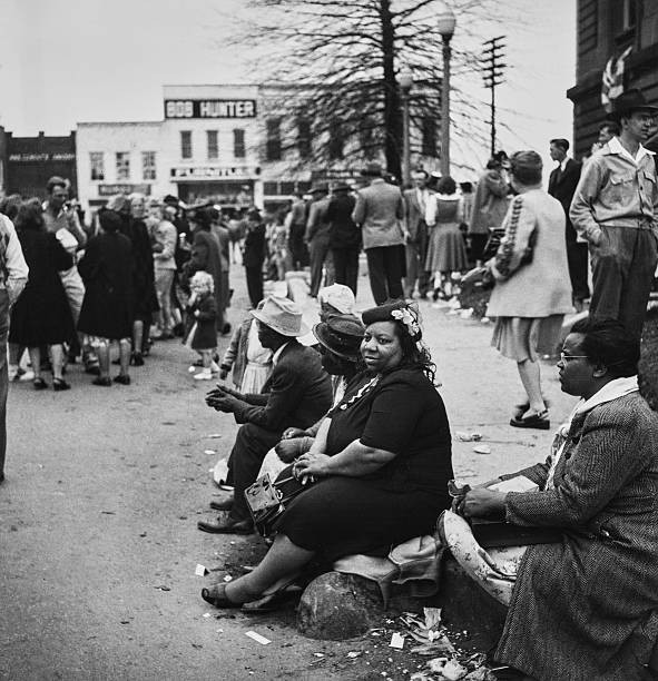 People sit curb after Mule Day parade Columbia Tennessee April 194- Old Photo People sit curb after Mule Day parade Columbia Tennessee April 194- Old Photo