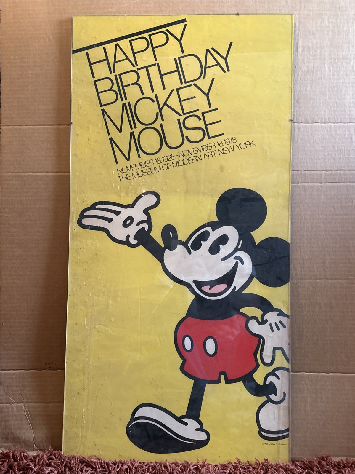 Original 1978 Happy Birthday Mickey Mouse MoMA Exhibition Poster 17x34 Disney