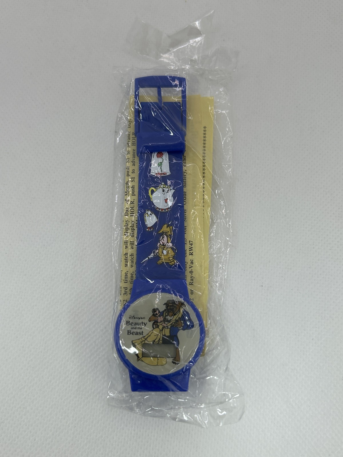Disney Beauty and the Beast LCD Watch Sealed Vintage Belle Beast Blue Band Disney Beauty and the Beast LCD Watch Sealed Vintage Belle Beast Blue Band