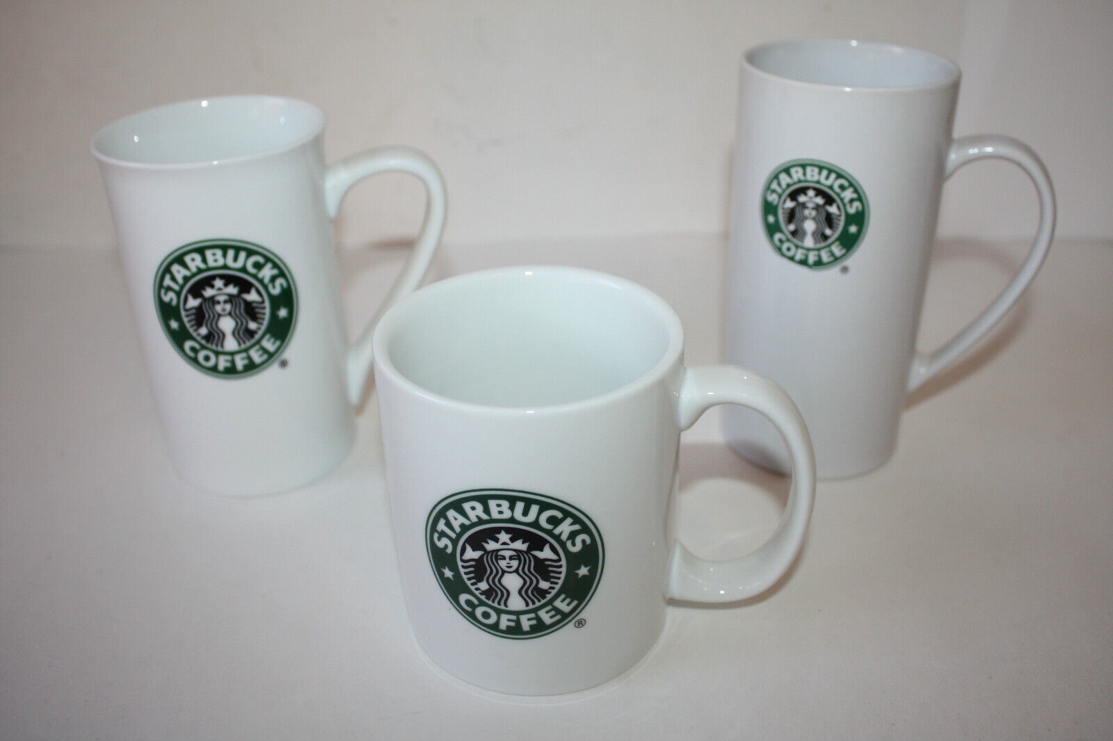 3 STARBUCKS MERMAID 2008 2006 TALL 14oz 12oz CERAMIC MUGS