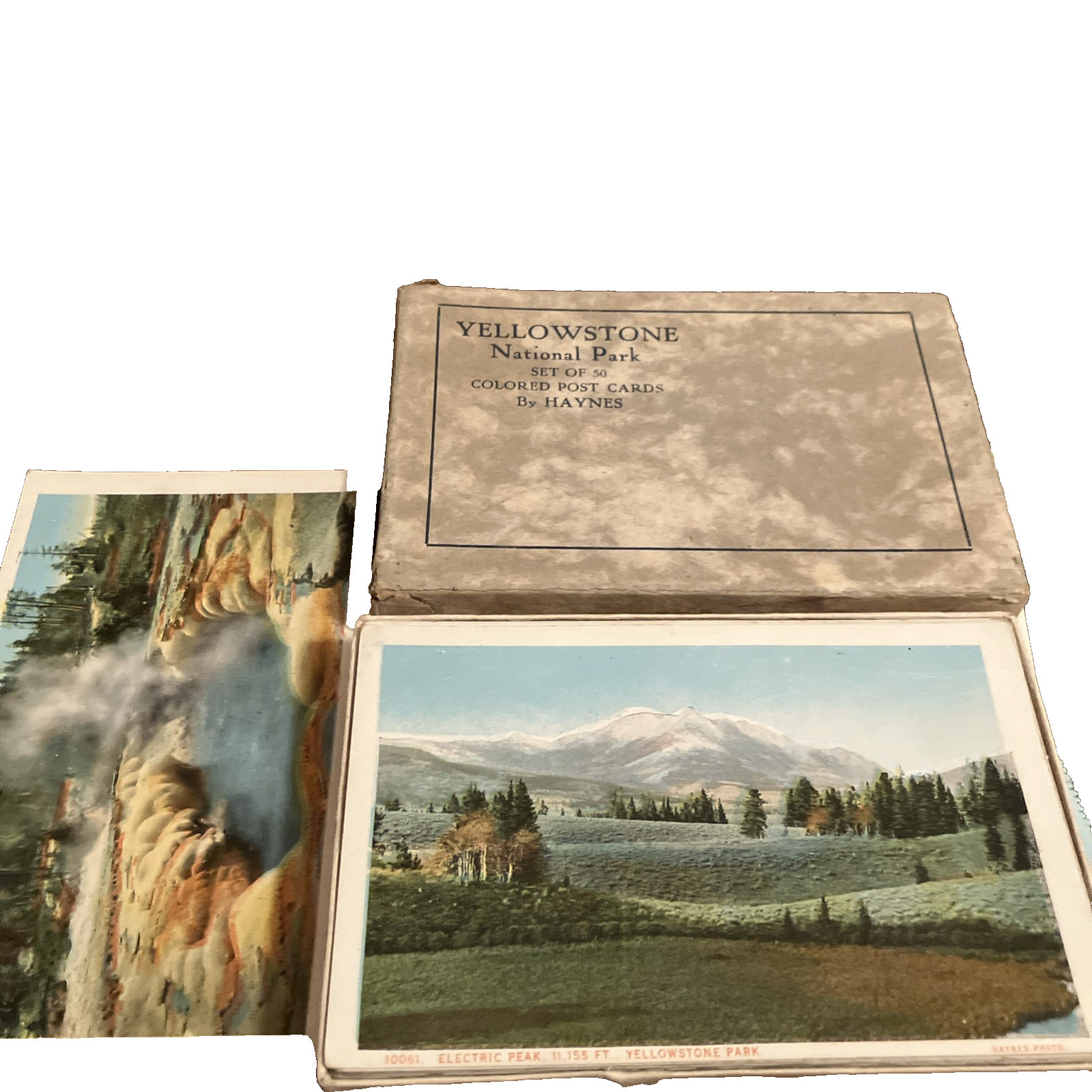 Lot of Vintage Yellowstone Haynes Linen Color Antique Lot of 50 Cards. Back sign Lot of Vintage Yellowstone Haynes Linen Color Antique Lot of 50 Cards. Back sign