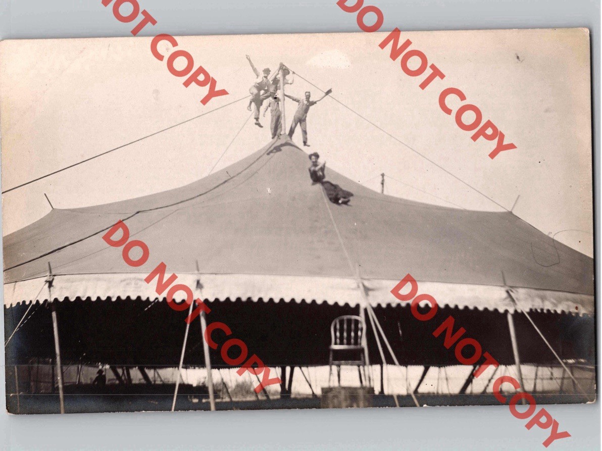 c1910 Men Balancing Circus Tent BEAVER CITY Nebraska NE Furnas County RPPC Photo c1910 Men Balancing Circus Tent BEAVER CITY Nebraska NE Furnas County RPPC Photo