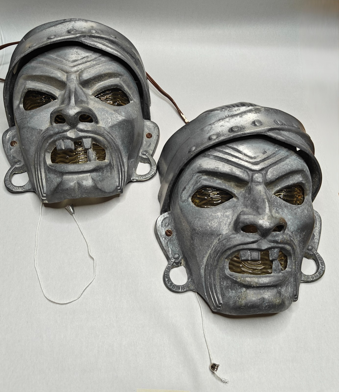 1930's Art Deco Pirate Wall Sconces Coney Island Theater Pair All Original 1930's Art Deco Pirate Wall Sconces Coney Island Theater Pair All Original