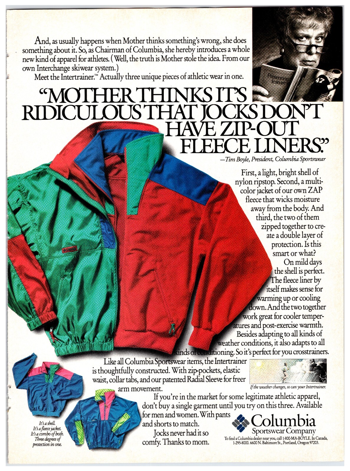 Vintage 1990s Columbia Jacket - Original Print Advertisement (8x11) Vintage 1990s Columbia Jacket - Original Print Advertisement (8x11)