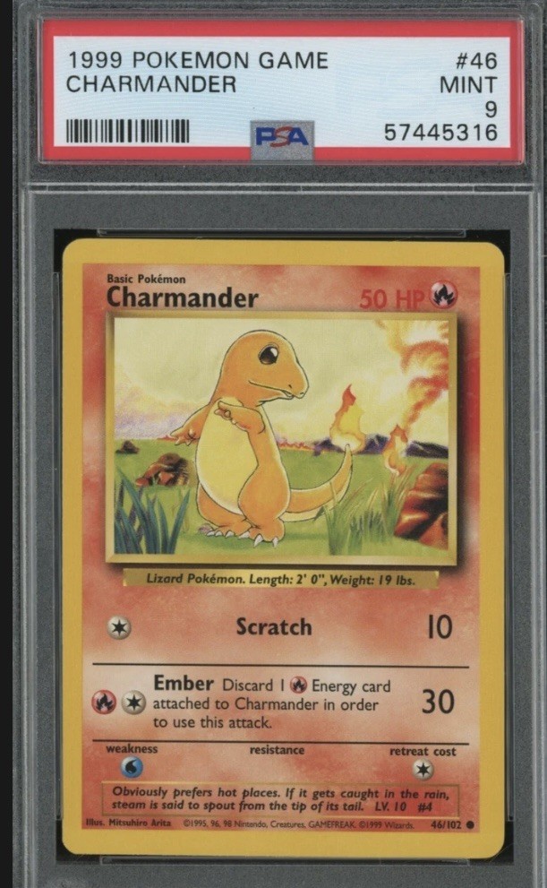 1999 Pokemon Game #46 Charmander PSA MINT 9 1999 Pokemon Game #46 Charmander PSA MINT 9
