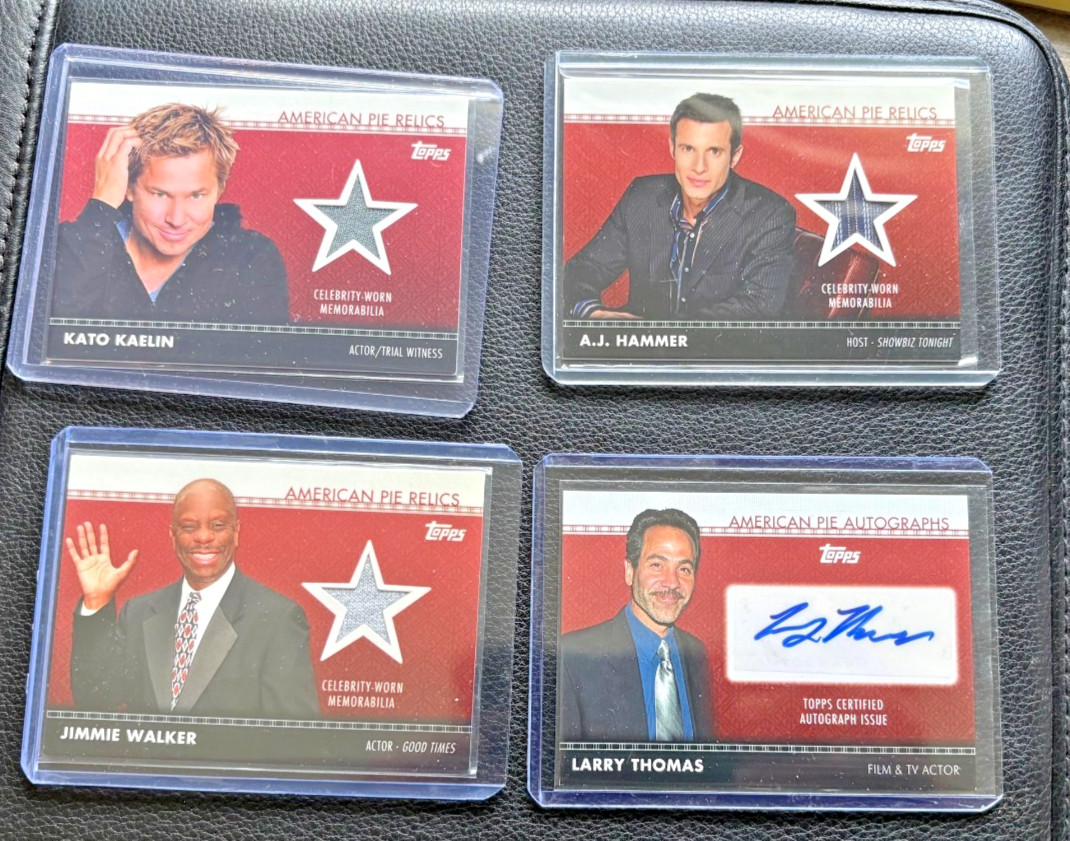 2011 TOPPS AMERICAN PIE LARRY THOMAS SEINFELD SIGNED AUTO CARD + 3 RELICS + BOX 2011 TOPPS AMERICAN PIE LARRY THOMAS SEINFELD SIGNED AUTO CARD + 3 RELICS + BOX