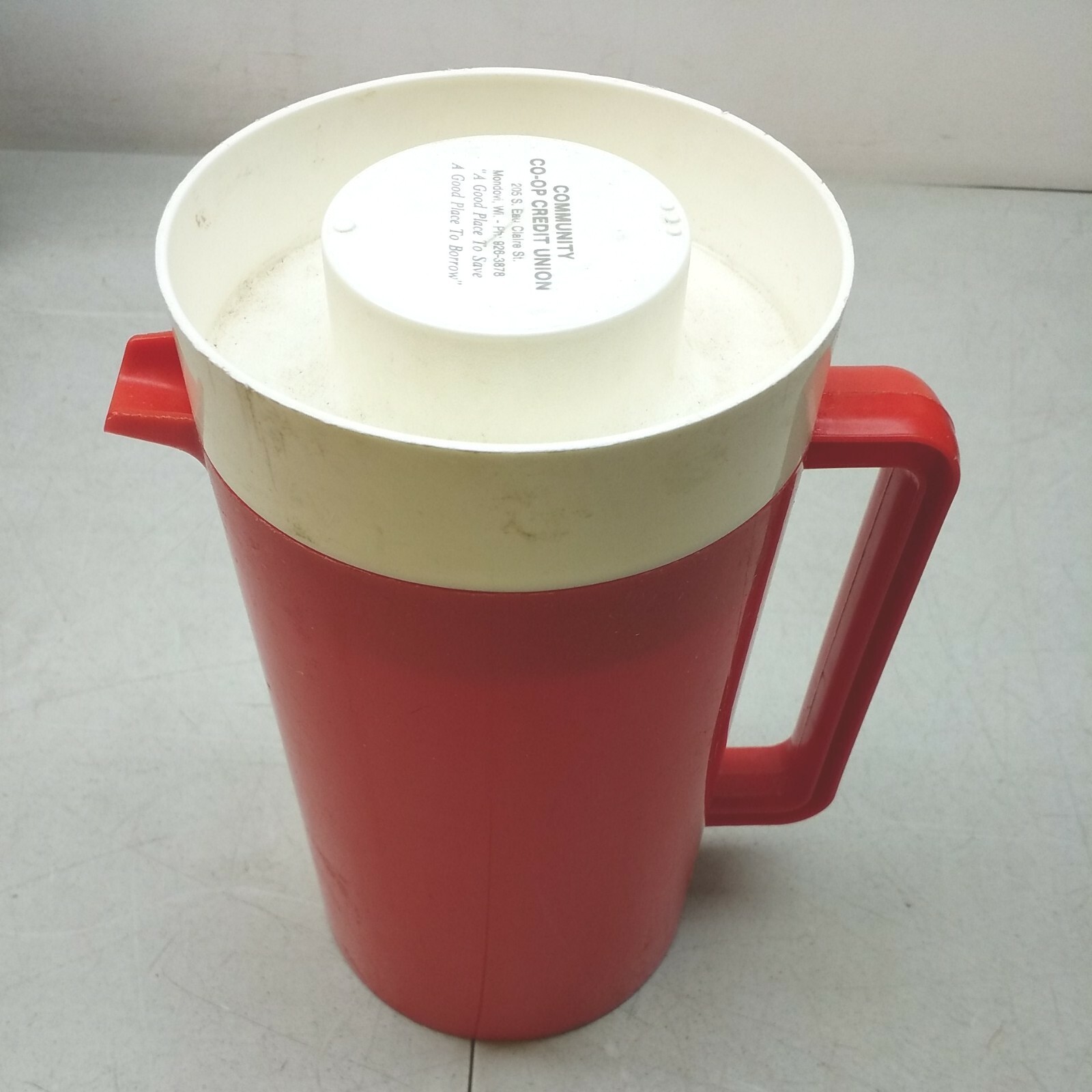 Vintage Community Co Op Credit Union Plastic Advertising Pitcher Mondovi Wisc Vintage Community Co Op Credit Union Plastic Advertising Pitcher Mondovi Wisc