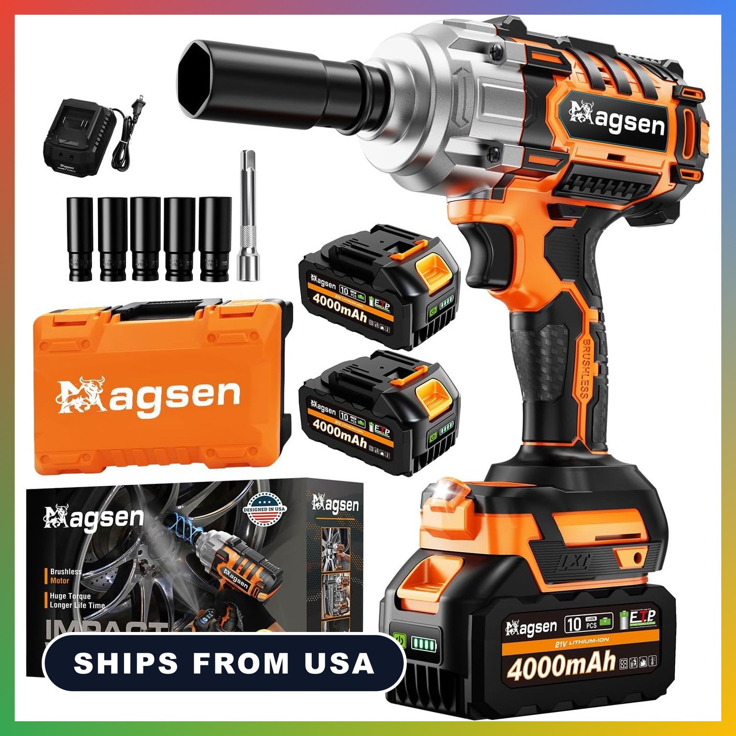 Impact Wrench 1/2 Inch Cordless High Torque Brushless 1500NM Power Driver 21V 2
