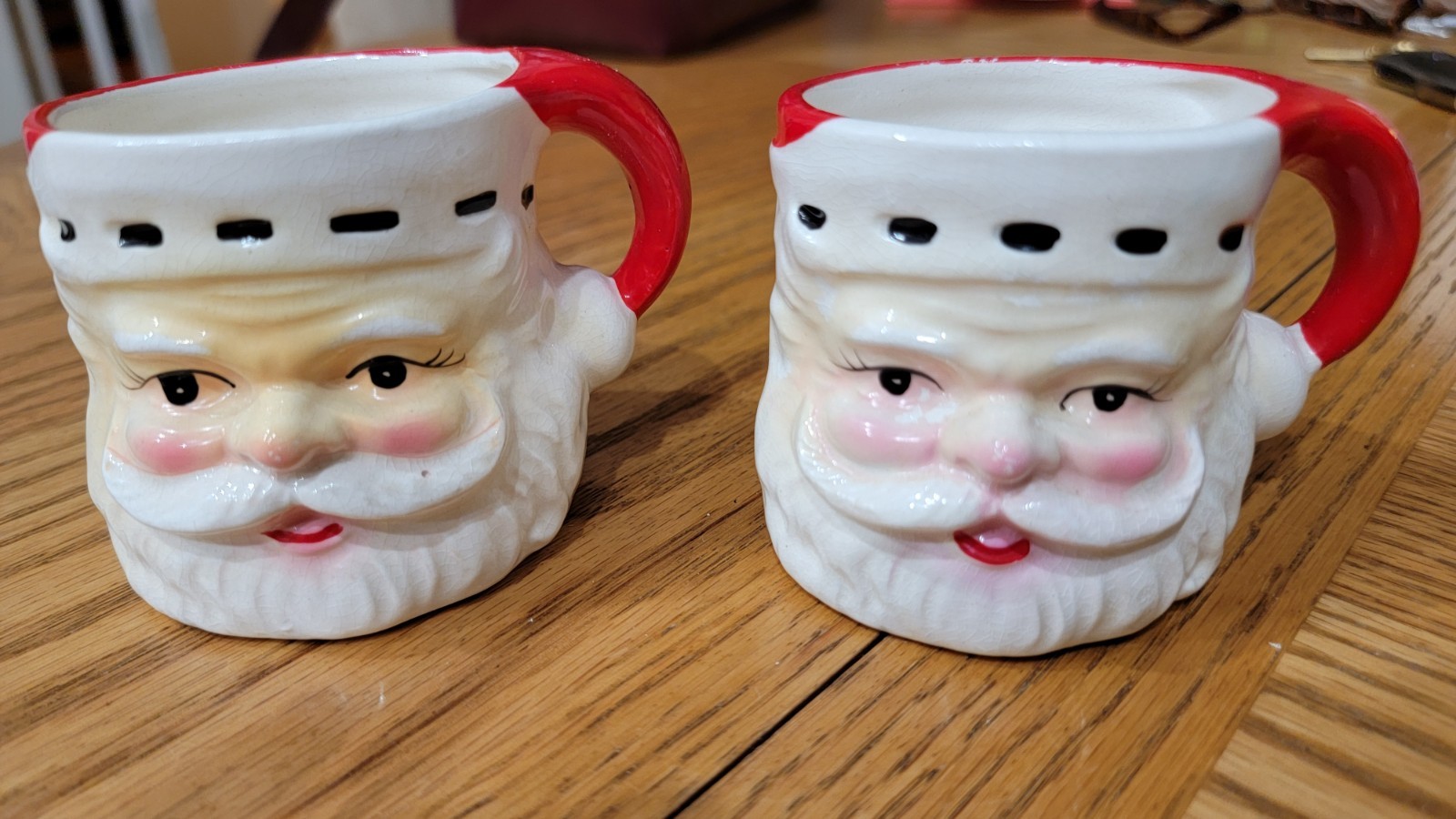Vintage 1950s Christmas Santa Mug Pair Japan Mid Century Modern MCM Vintage 1950s Christmas Santa Mug Pair Japan Mid Century Modern MCM