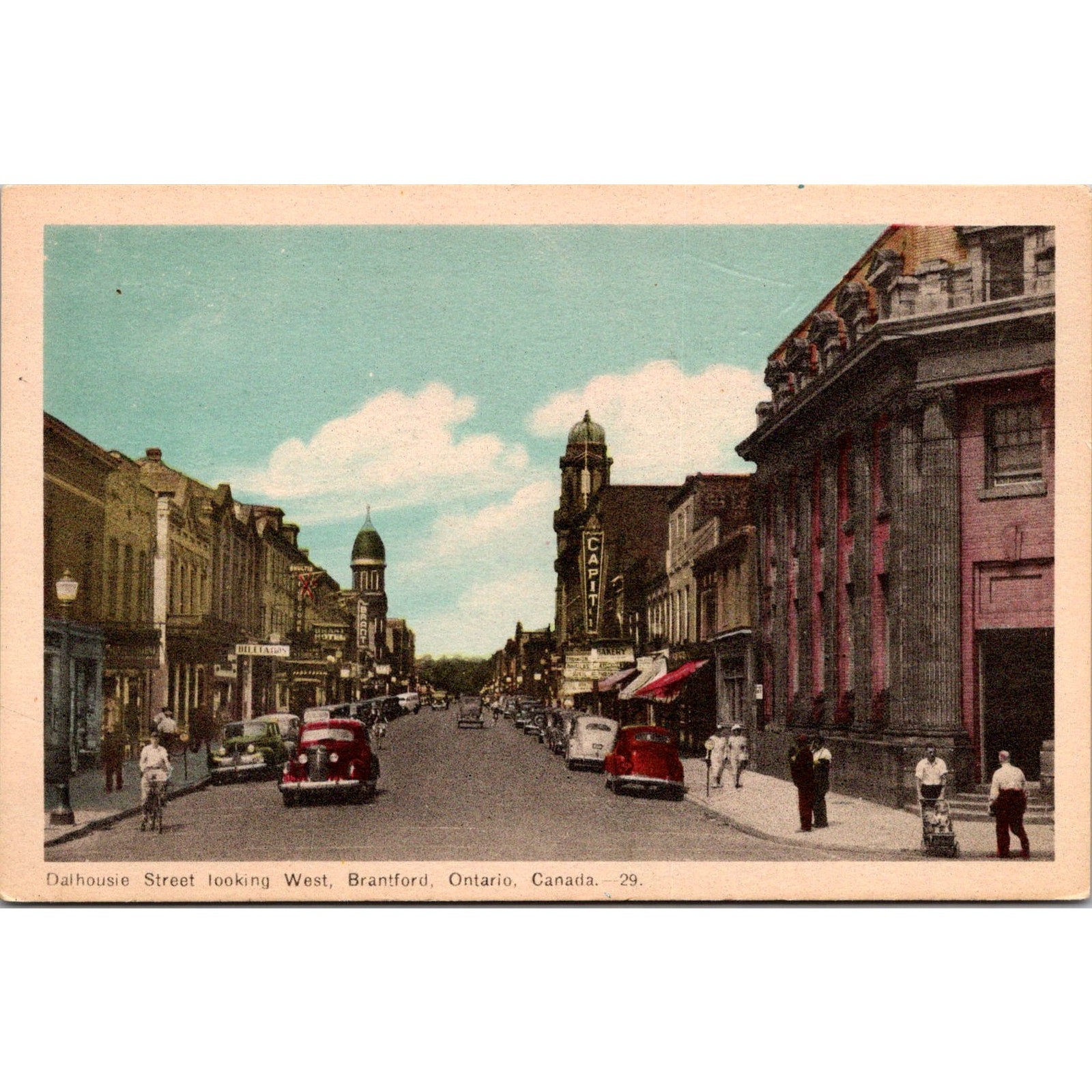 Dalhousie Street Looking West Brantford Ontario Canada Vintage Postcard SPM8 Dalhousie Street Looking West Brantford Ontario Canada Vintage Postcard SPM8