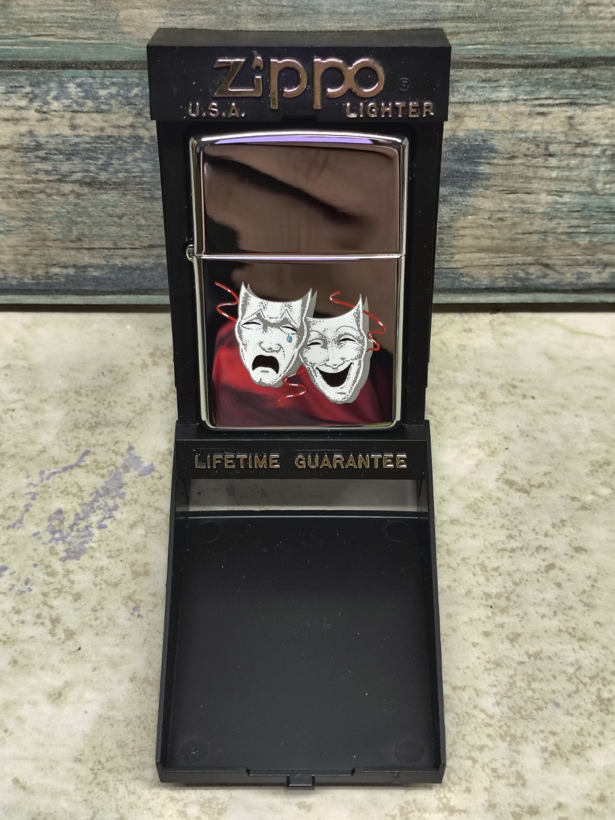 NEW Vintage 1998 zippo laugh now cry later RARE NEW Vintage 1998 zippo laugh now cry later RARE