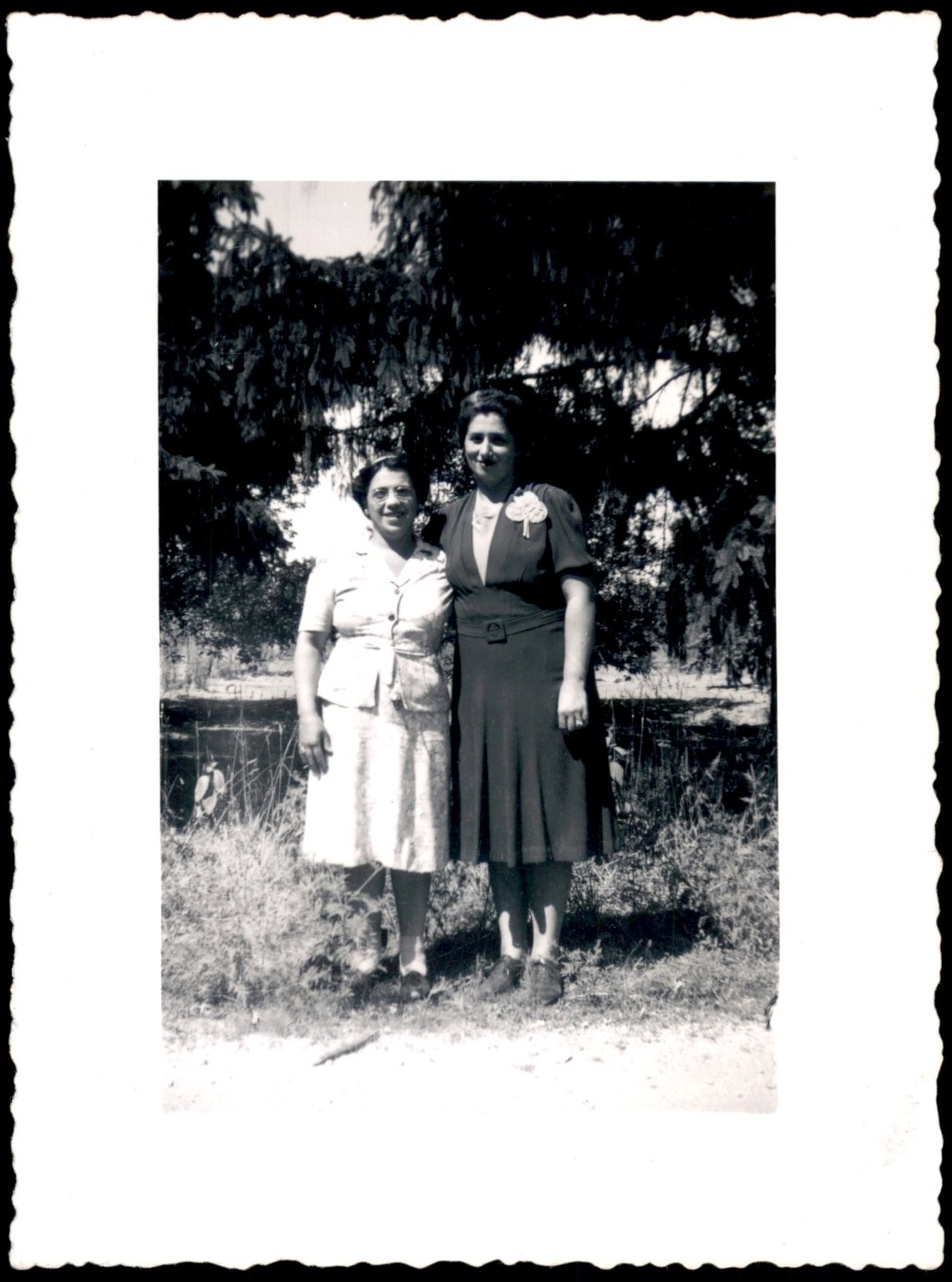 Two Women Portrait 1940s Snapshot Photograph Vintage Americana Two Women Portrait 1940s Snapshot Photograph Vintage Americana