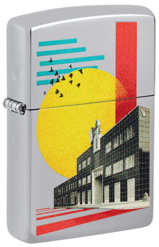 Zippo Pop HQ Design High Polish Chrome Windproof Pocket Lighter, 250-120952 Zippo Pop HQ Design High Polish Chrome Windproof Pocket Lighter, 250-120952