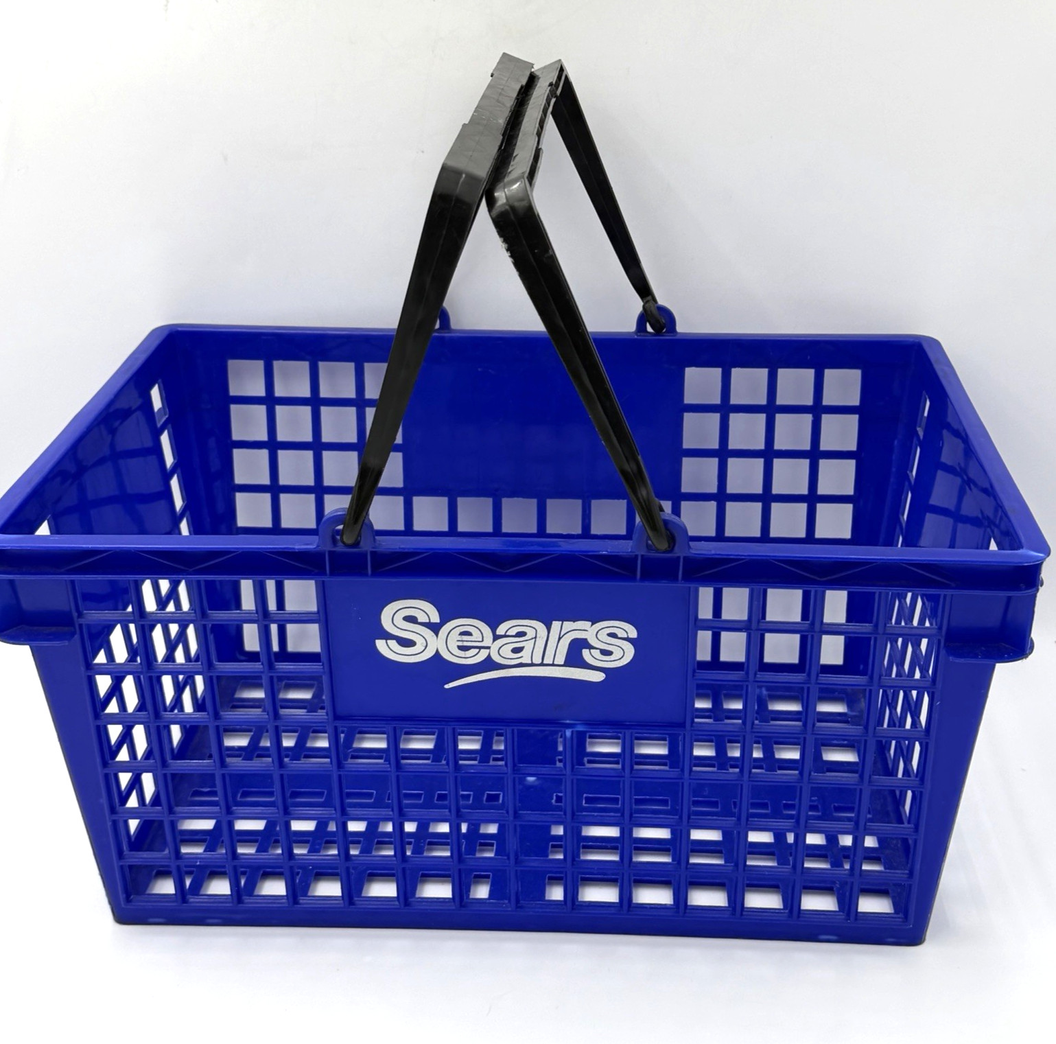 Sears Shopping Basket Blue Plastic Retail Collectible