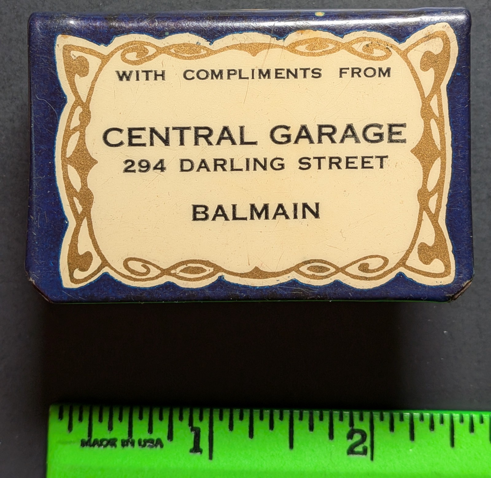 Vintage 1920s Central Garage Car Auto Chevy Pontiac Celluloid Match Box Cover Vintage 1920s Central Garage Car Auto Chevy Pontiac Celluloid Match Box Cover