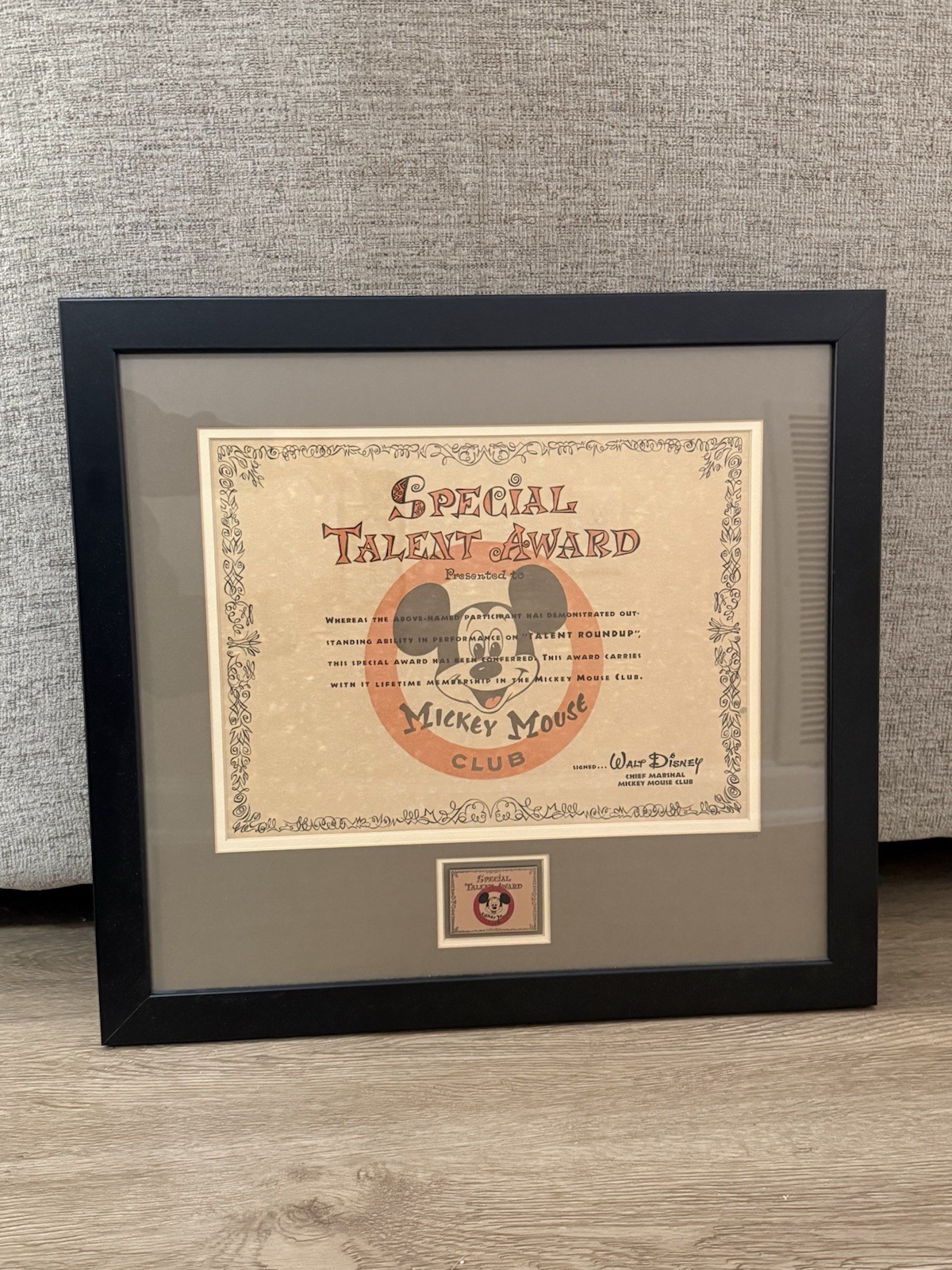 DA Disney Auctions Mickey Mouse Club Special Talent Award LE 100 Framed Pin DA Disney Auctions Mickey Mouse Club Special Talent Award LE 100 Framed Pin