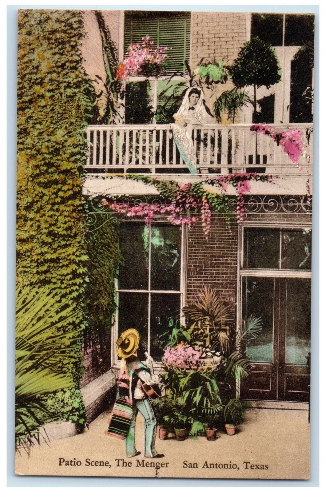 c1910\'s Patio Scene The Menger Hotel San Antonio Texas TX Unposted Man Postcard