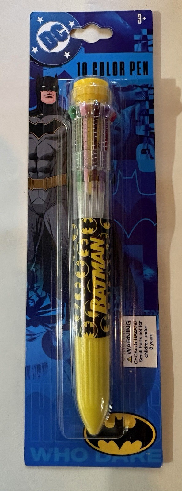 DC Comics Batman 10 Color Ink Pen Classic Black & Yellow Design DC Comics Batman 10 Color Ink Pen Classic Black & Yellow Design
