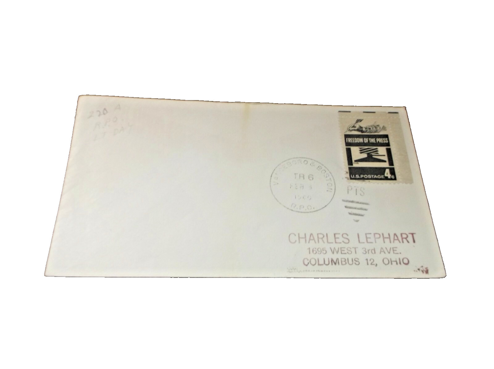 1960 MAINE CENTRAL COMPANY TRAIN #6 VANCEBORO & BOSTON RPO LAST RUN ENVELOPE 1960 MAINE CENTRAL COMPANY TRAIN #6 VANCEBORO & BOSTON RPO LAST RUN ENVELOPE