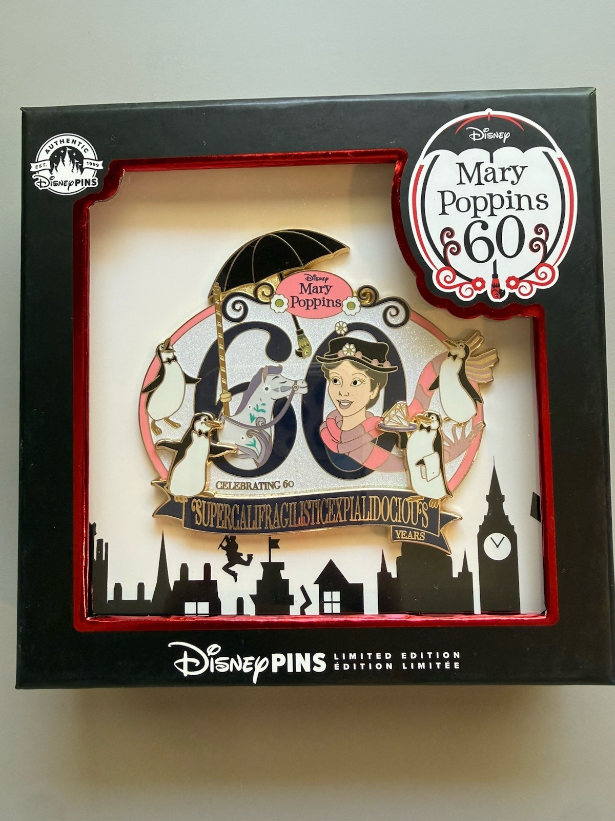 Disney Mary Poppins 60th Anniversary Limited Edition Glitter D23 Pin LE 750