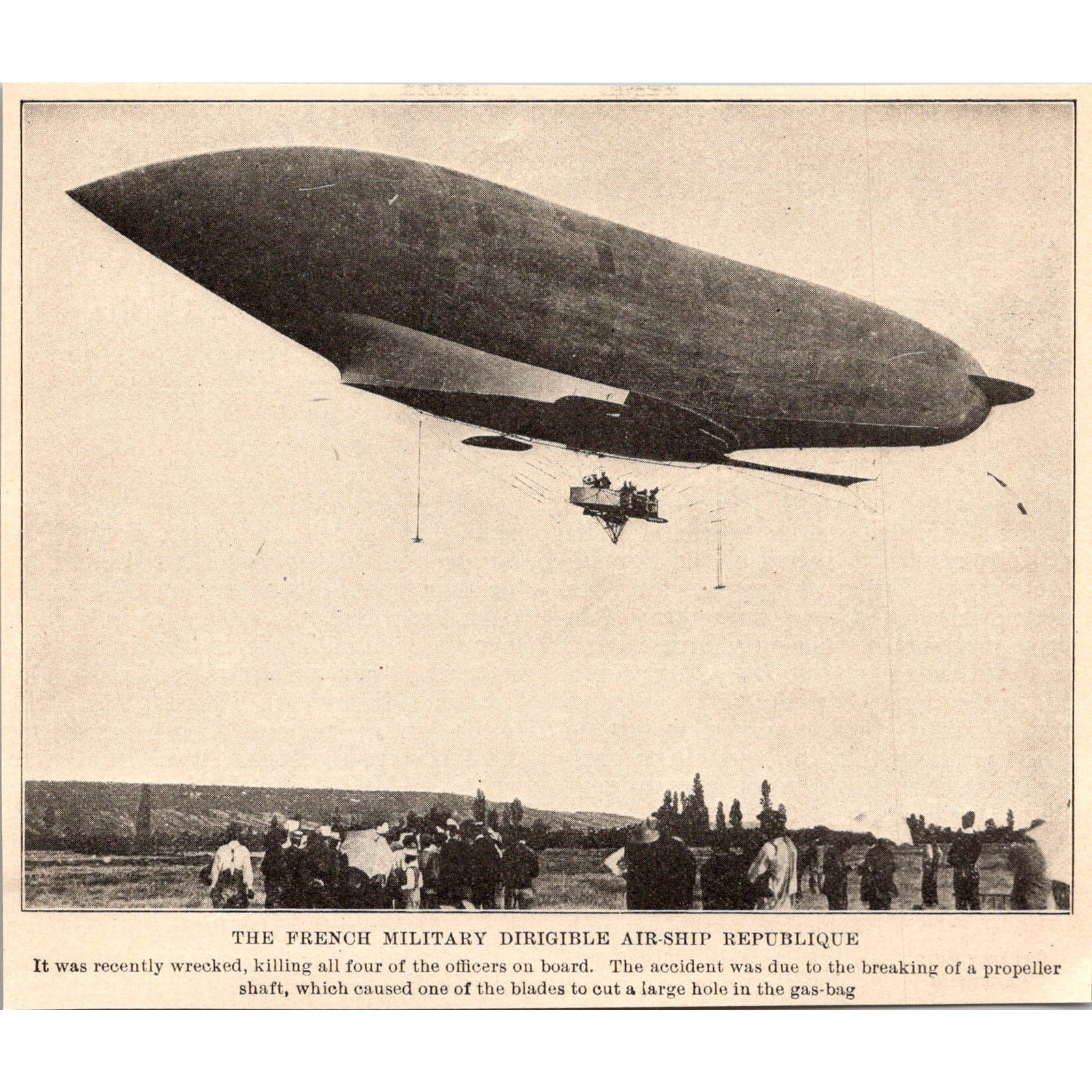 The French Military Dirigible Air-Ship Republique 1909 Clipping SAH7-2 The French Military Dirigible Air-Ship Republique 1909 Clipping SAH7-2