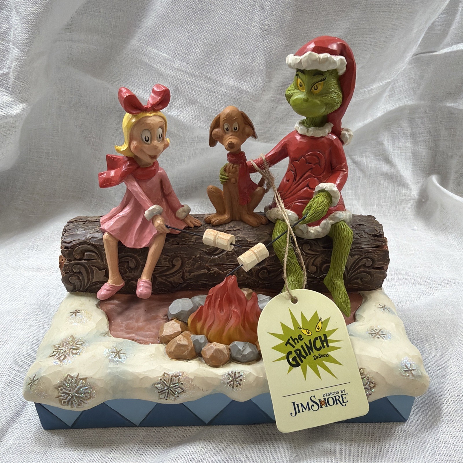 Jim Shore Grinch, Max, and Cindy Roasting Marshmallows 6017072 New for 2025 Jim Shore Grinch, Max, and Cindy Roasting Marshmallows 6017072 New for 2025