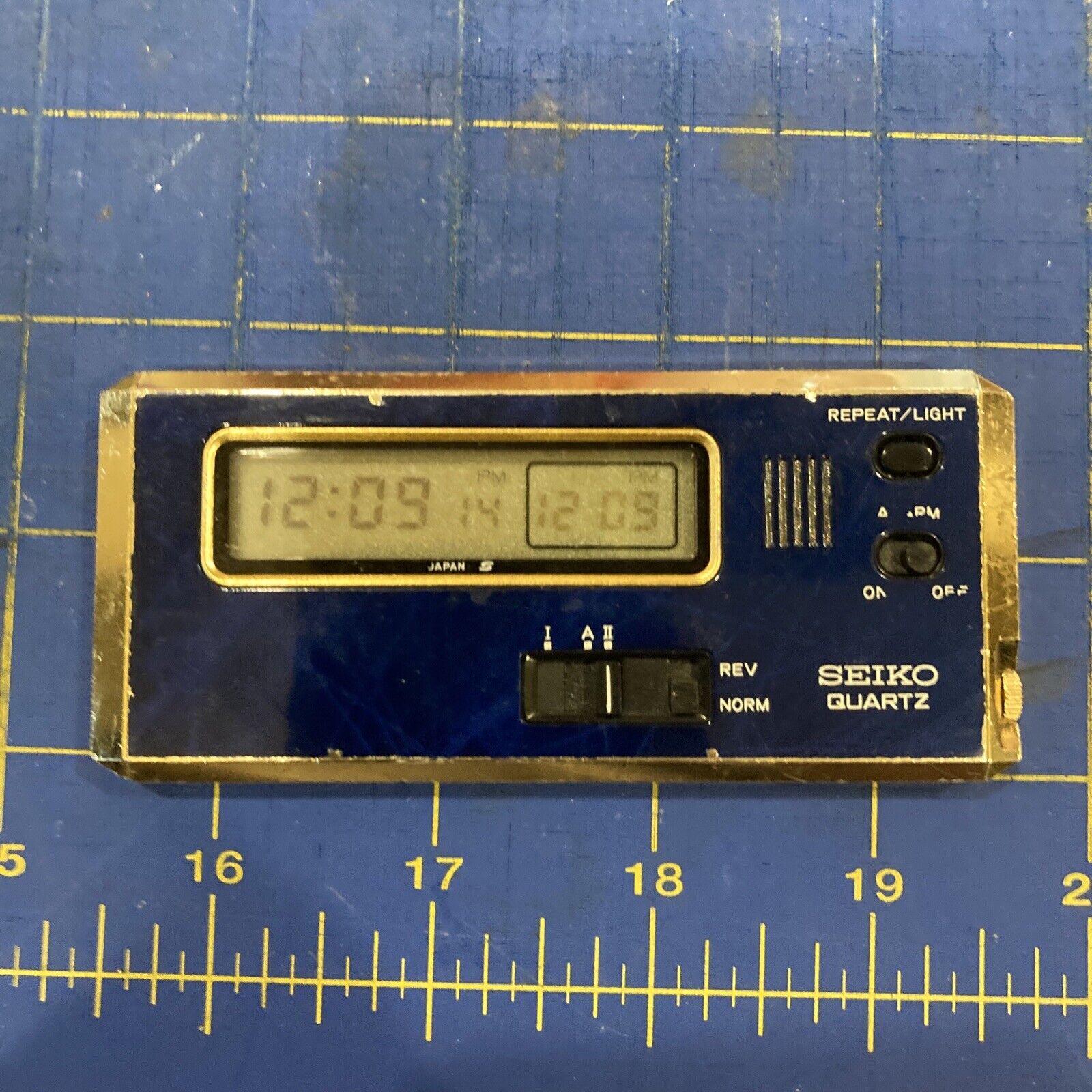 Seiko Digital Quartz Travel Alarm Clock Dual Zone Timer Colbalt Blue *Working*