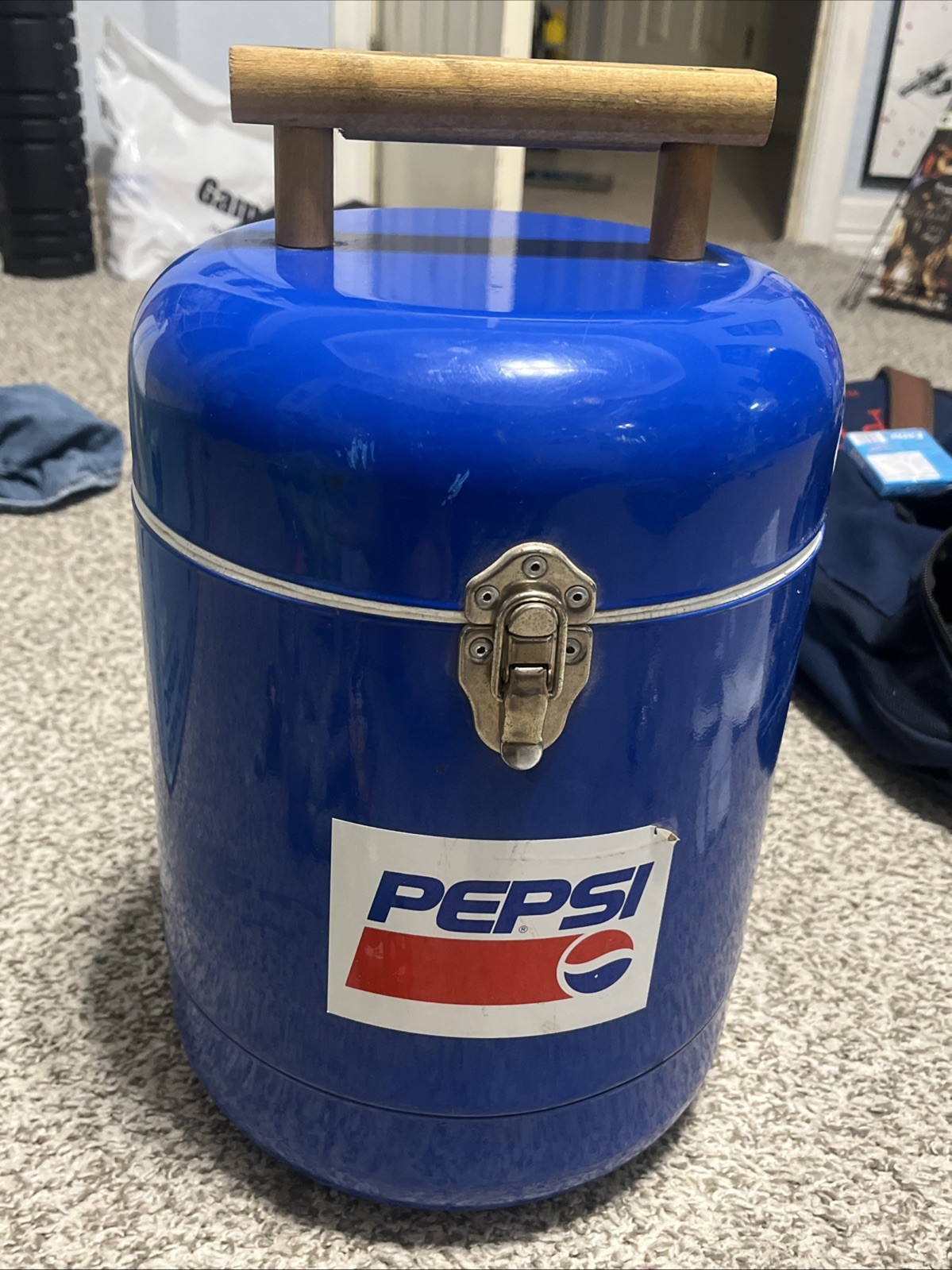 Vintage Rare Pepsi Cola Styrofoam Metal Cooler 15 1/2\