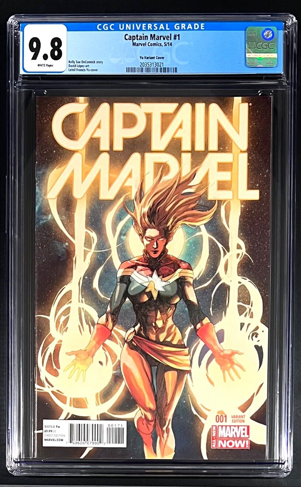 Captain Marvel #1 CGC 9.8 Leinil Francis Yu Variant Cover Ms Binary RARE NM/MT