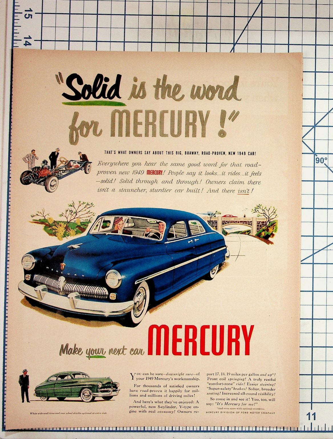 1949 Mercury Car Vintage Magazine Ad Original Print Automotive Ephemera 1949 Mercury Car Vintage Magazine Ad Original Print Automotive Ephemera