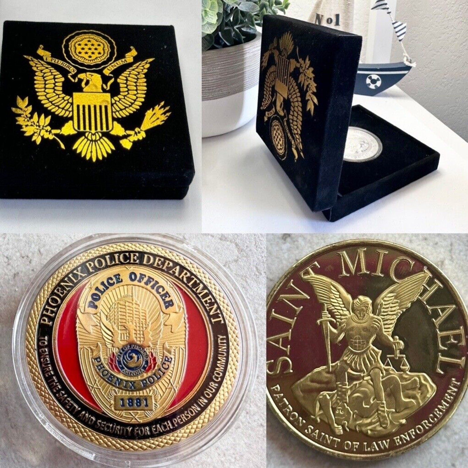 CITY OF PHOENIX POLICE DEPT Challenge Coin w/ velvet Presentation Box CITY OF PHOENIX POLICE DEPT Challenge Coin w/ velvet Presentation Box