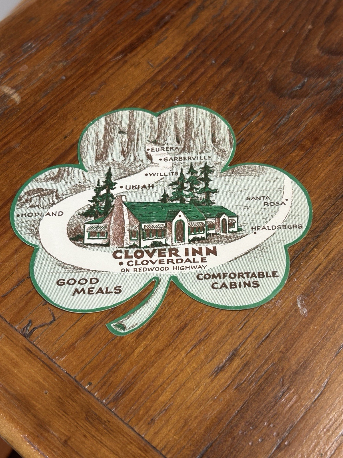 Luggage Label Clover Inn Redwood Highway Cloverdale,CA Luggage Label Clover Inn Redwood Highway Cloverdale,CA