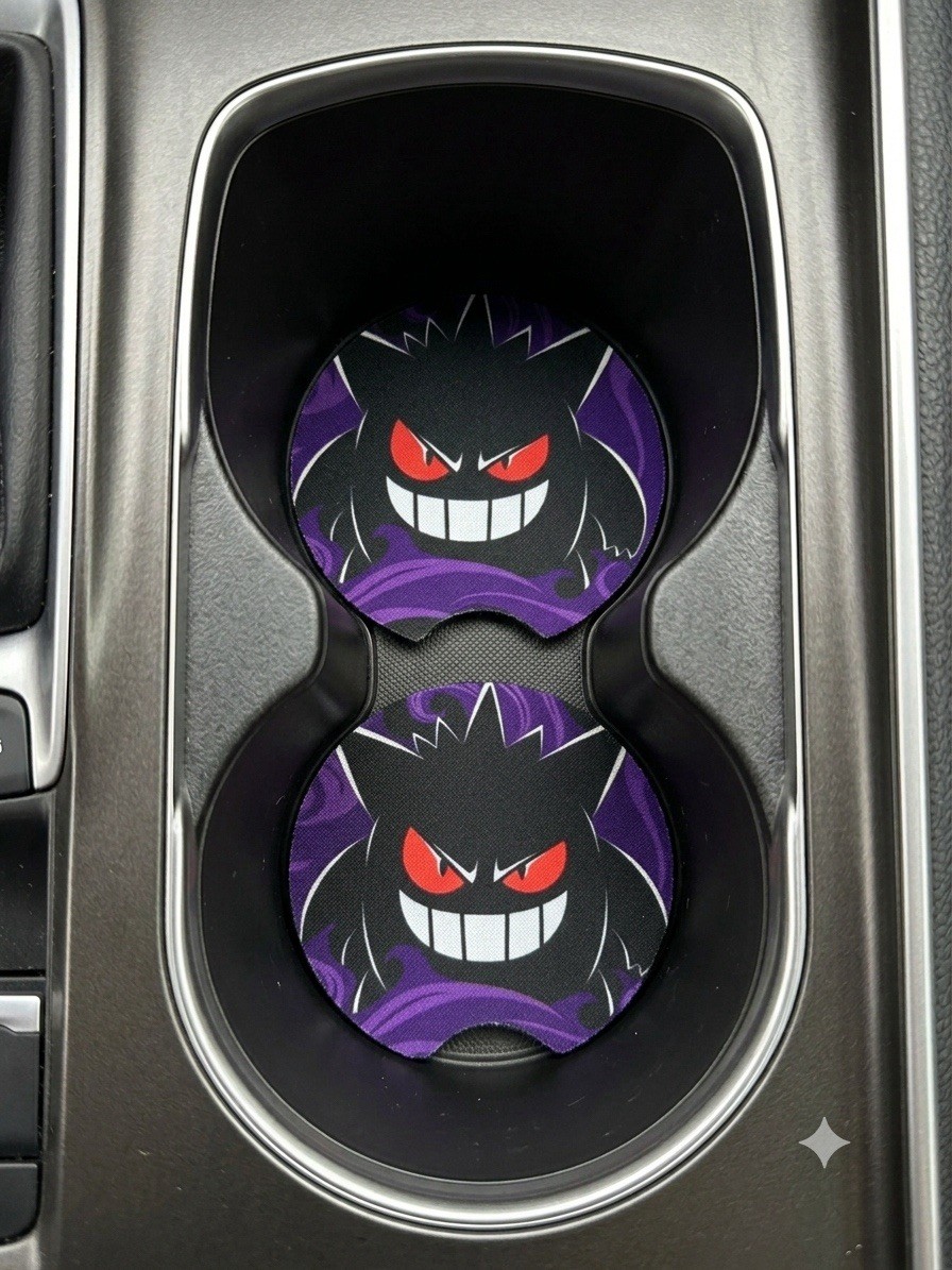 Pokemon Gengar Car Coaster 2 Pcs Set Pokemon Gengar Car Coaster 2 Pcs Set