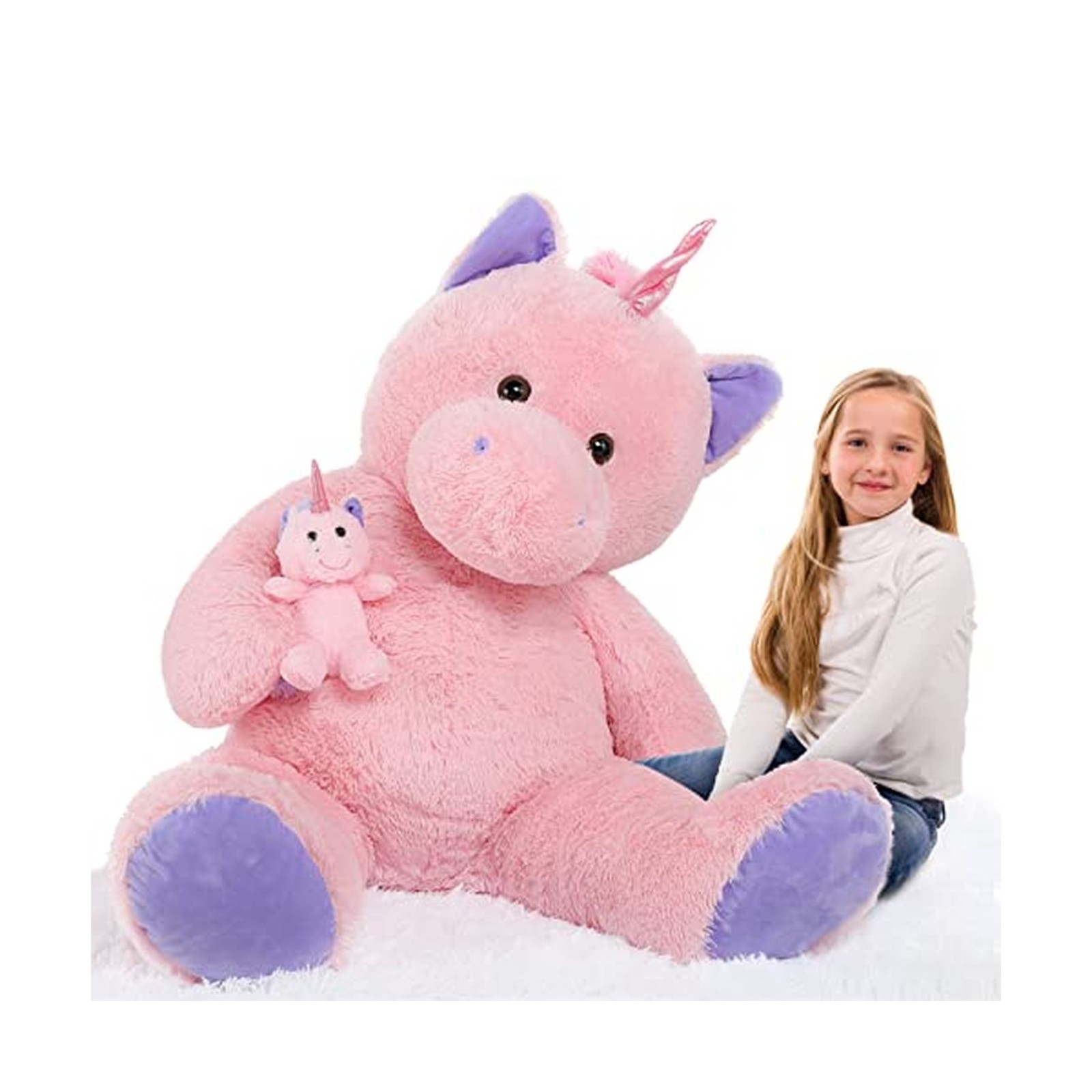 MorisMos Giant Stuffed Unicorn 4 Foot, 51'' Giant Unicorn Stuffed Animal with... MorisMos Giant Stuffed Unicorn 4 Foot, 51'' Giant Unicorn Stuffed Animal with...